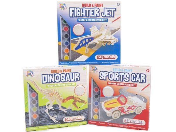 Craft Hub Build And Paint Your Own Wooden Construction Kit, Assorted Oicked At R