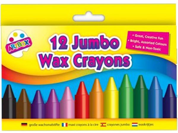 Art Box 12 Jumbo Wax Crayons