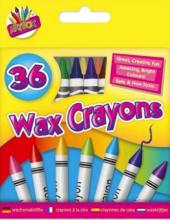 Art Box 36pk Wax Crayons 