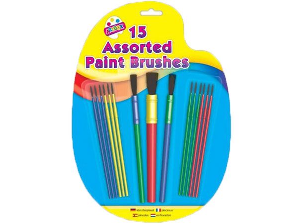 Art Box 15pk Paint Brushes