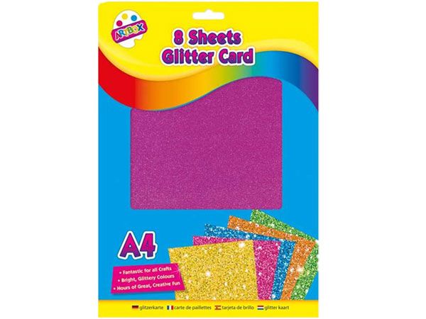 Art Box 8 Sheet A4 Glitter Card
