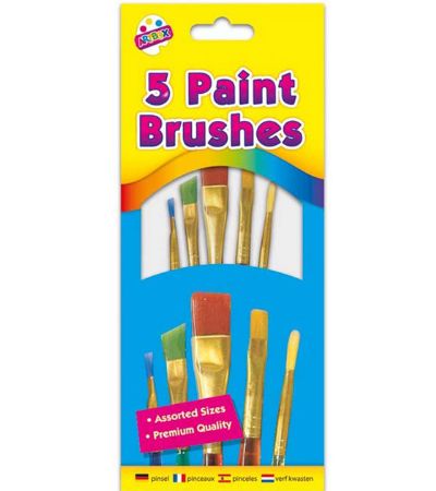 Art Box 5pk Paint Brushes